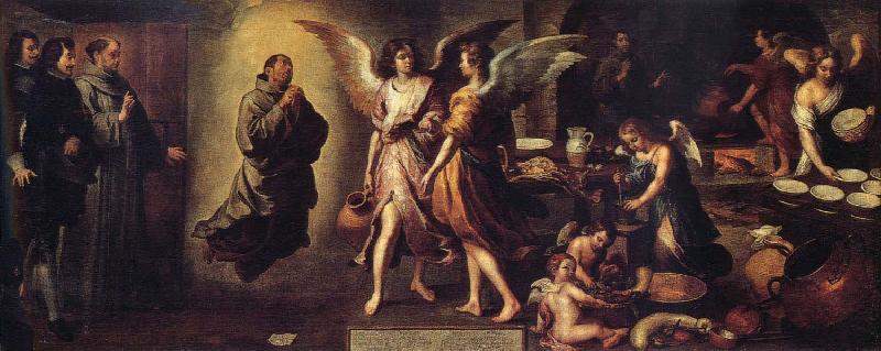 Bartolome Esteban Murillo Angels'Kitchen oil painting image